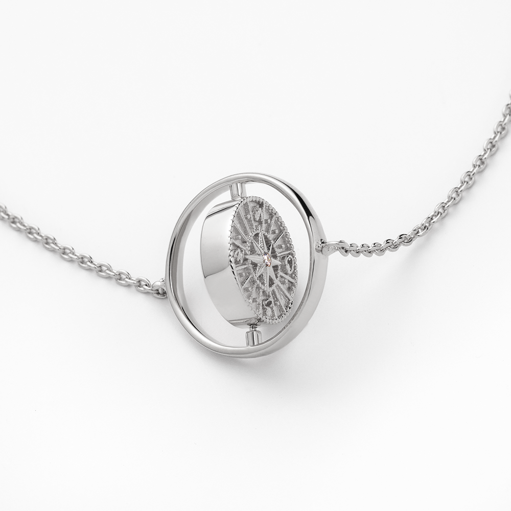 Windrose Twister Armkette Silber