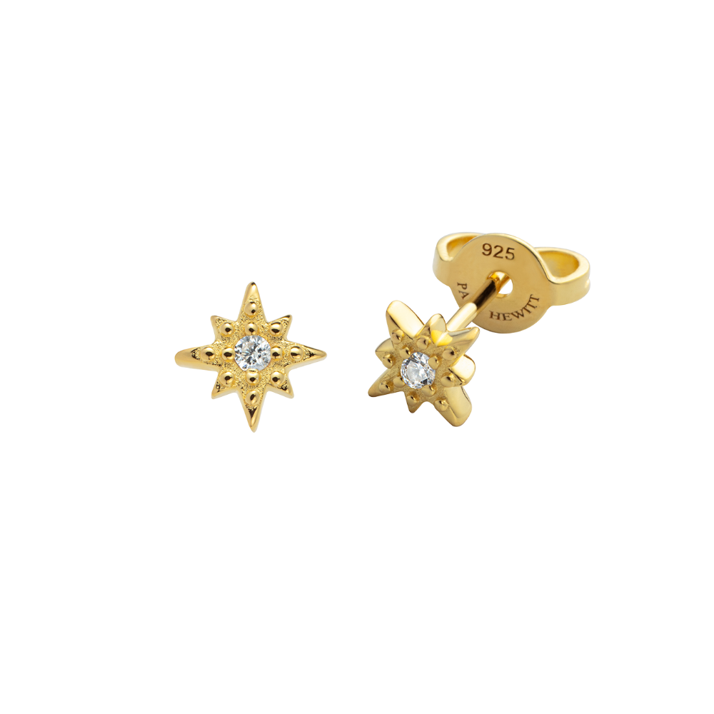 Windrose Mono Ohrring Gold