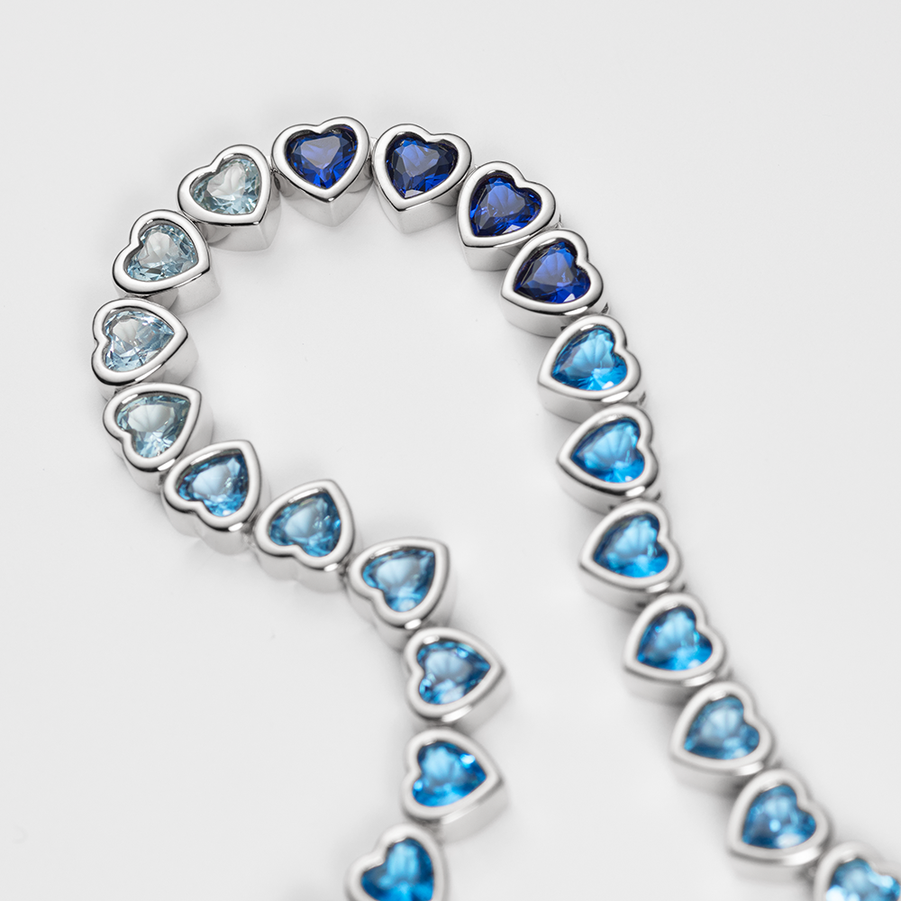 Heart of the Sea Rainbow Halskette Silber