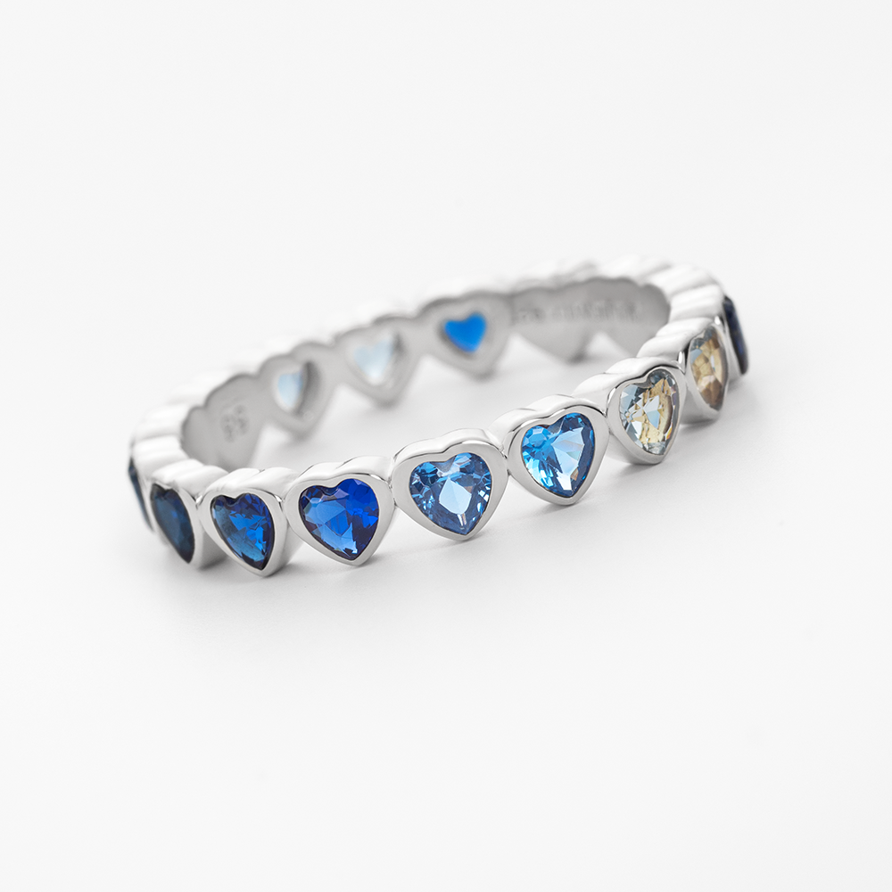 Heart of the Sea Rainbow Ring Silver