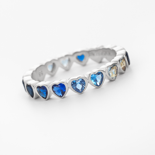 Heart of the Sea Rainbow Ring Silver