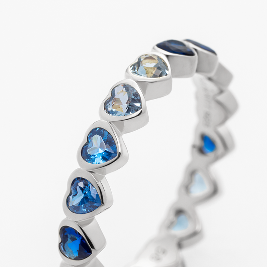 Heart of the Sea Rainbow Ring Silver