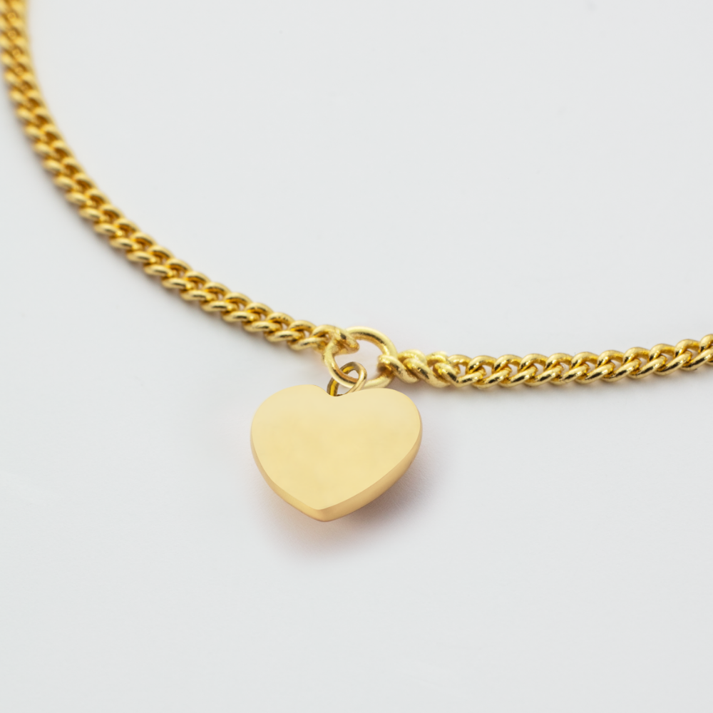 Ocean Heart Mini Armkette Gold