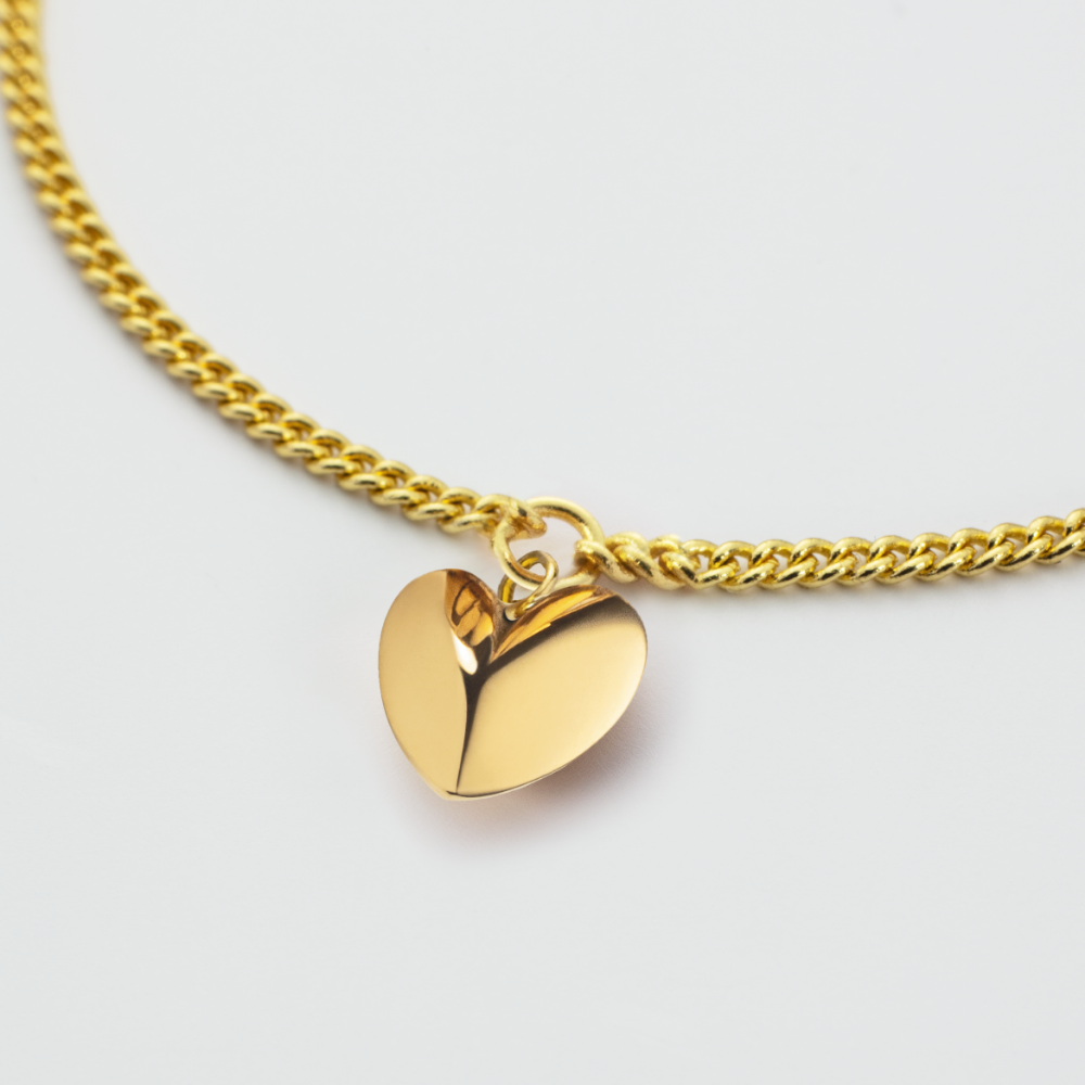 Ocean Heart Mini Armkette Gold