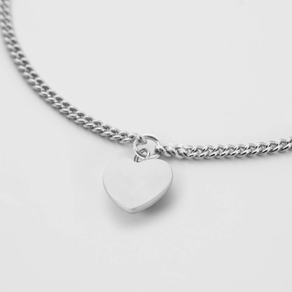 Ocean Heart Mini Armkette Silber