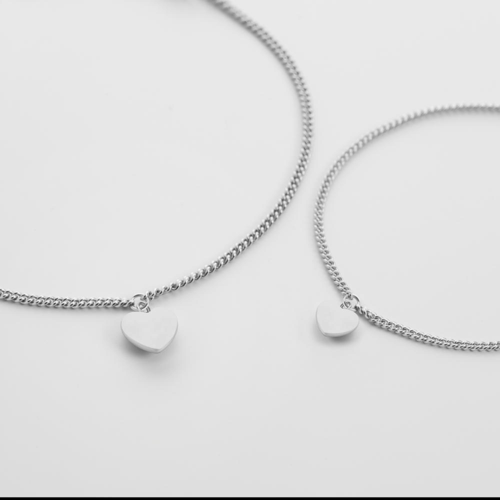 Ocean Heart Mama & Mini Set Silber