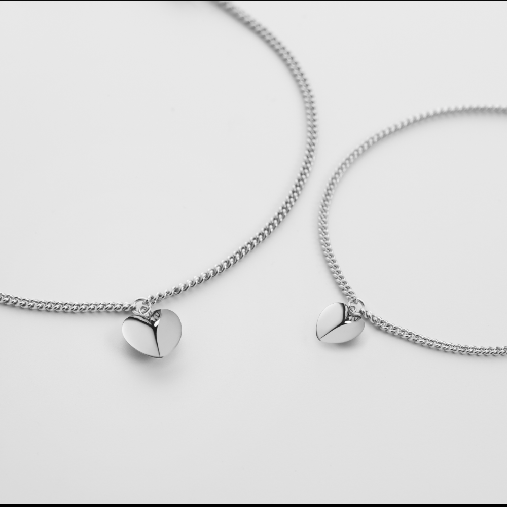 Ocean Heart Mama & Mini Set Silber