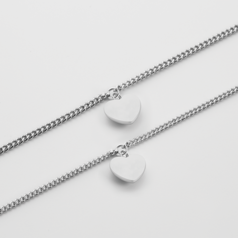 Ocean Heart Mama & Mini Set Silber