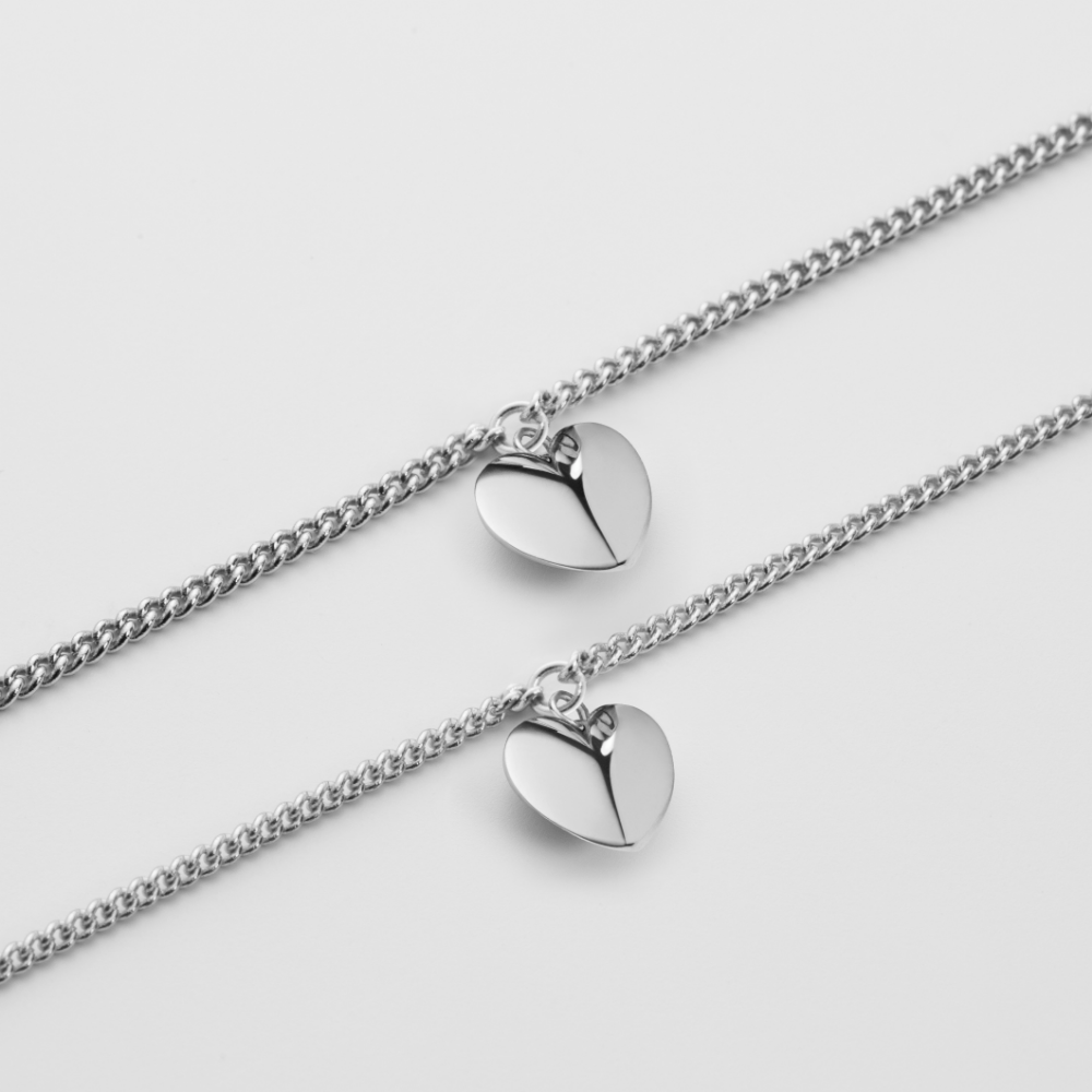 Ocean Heart Mama & Mini Set Silber