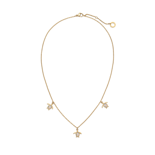 Turtle Necklace White Breeze Gold