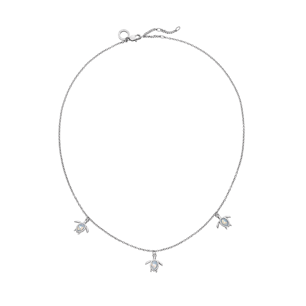 Turtle Necklace White Breeze Silver