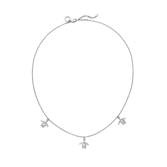 Turtle Necklace White Breeze Silver