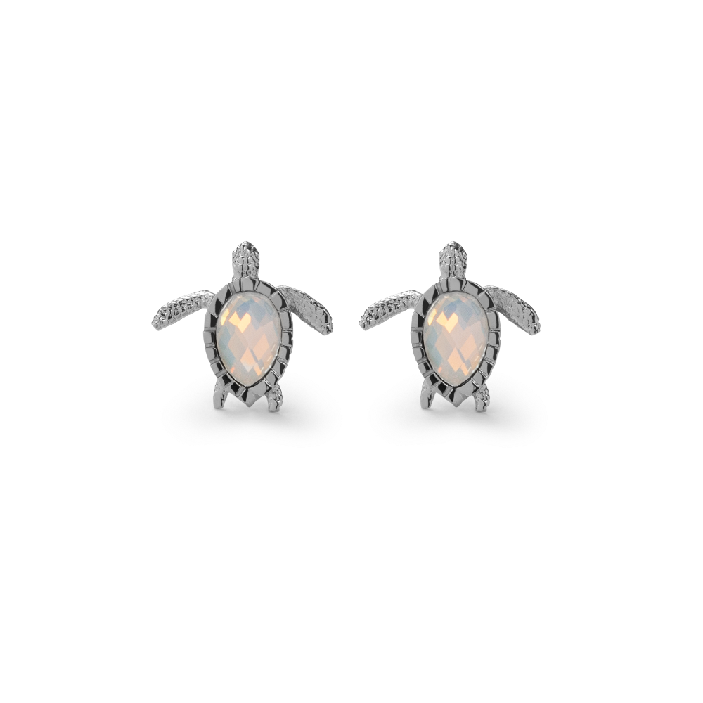 Turtle Earring White Breeze Silver