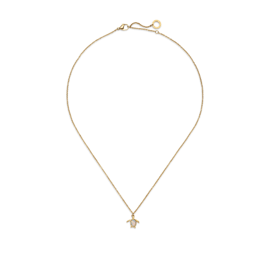 Turtle Mono Necklace White Breeze Gold
