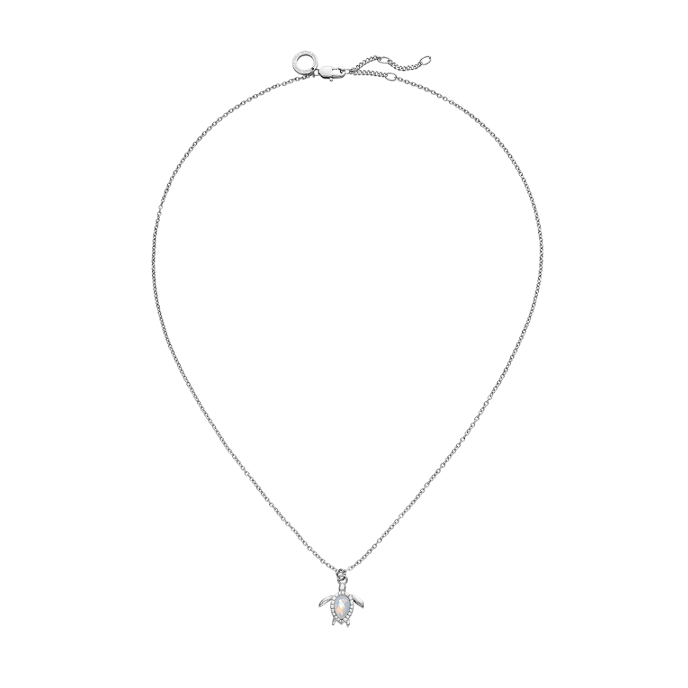Turtle Mono Necklace White Breeze Silver