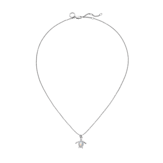 Turtle Mono Collier White Breeze Argent
