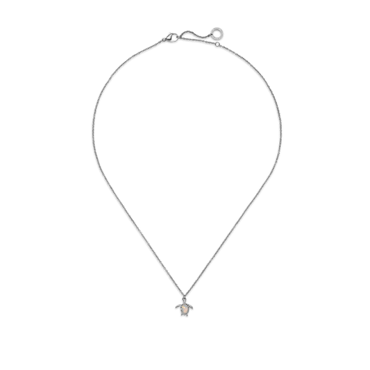 Turtle Mono Necklace White Breeze Silver