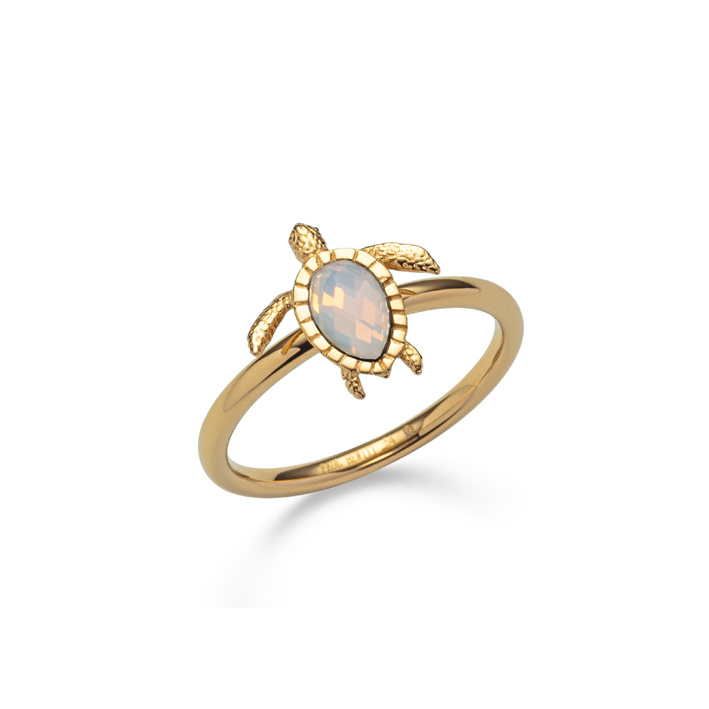 Turtle Ring White Breeze Gold