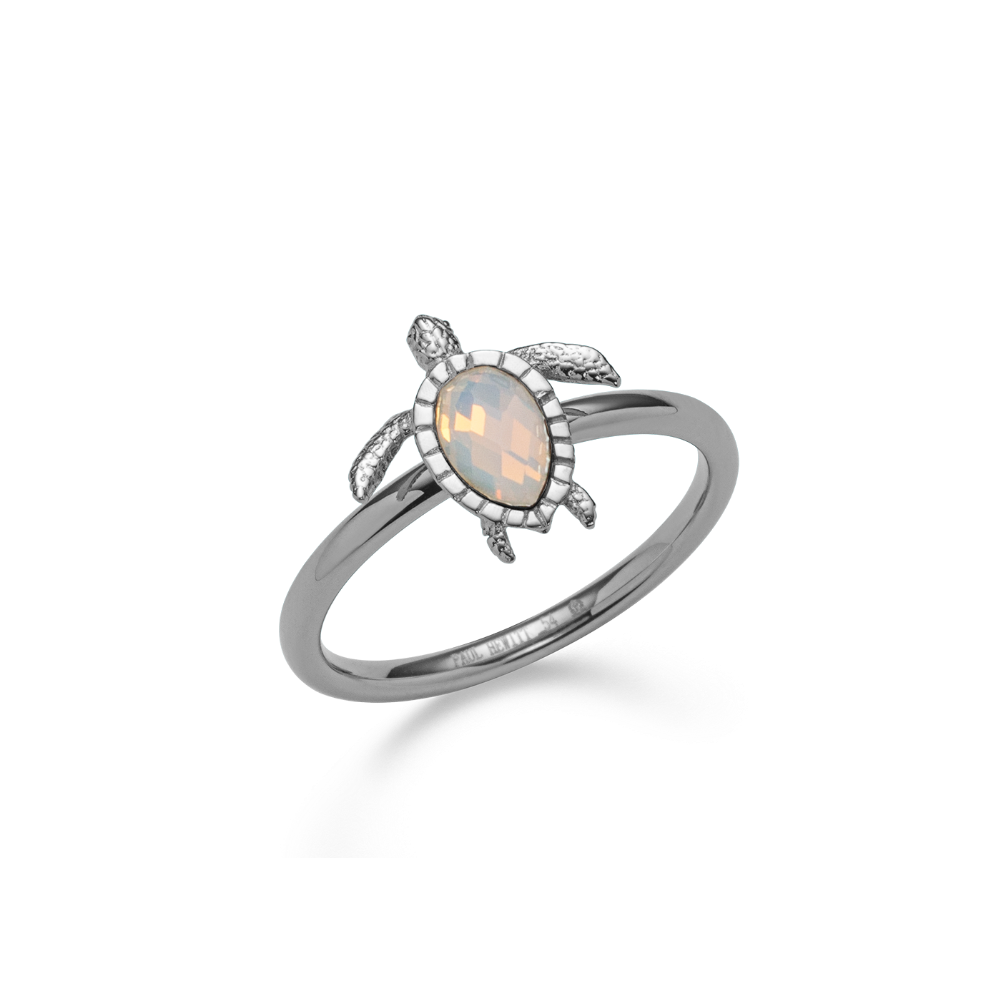 Turtle Ring White Breeze Silver