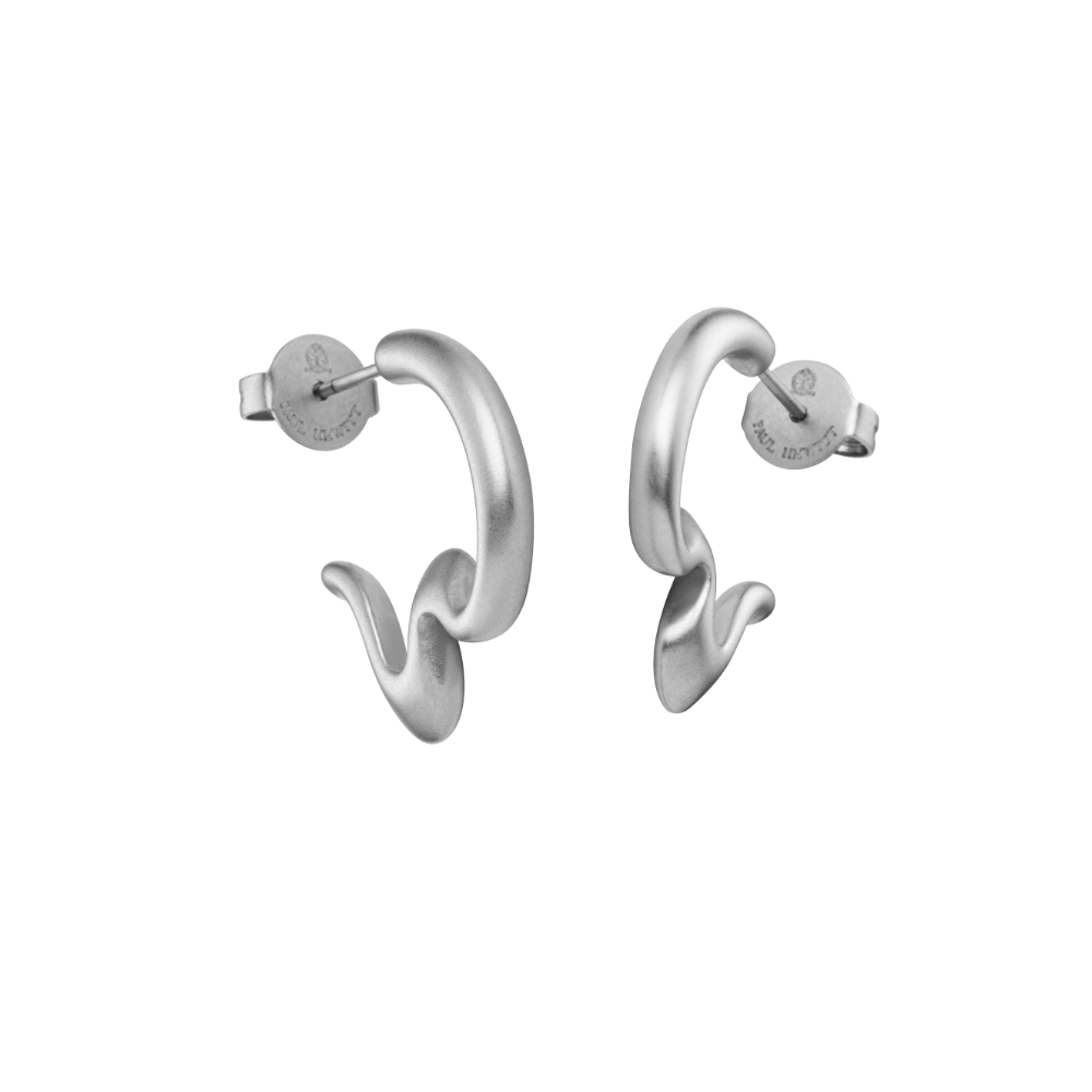Waves Curve Ohrring Silber