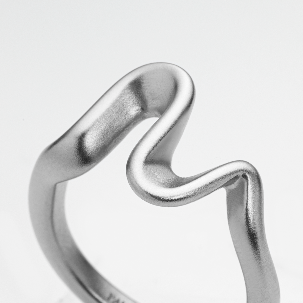 Waves Curve Ring Silver