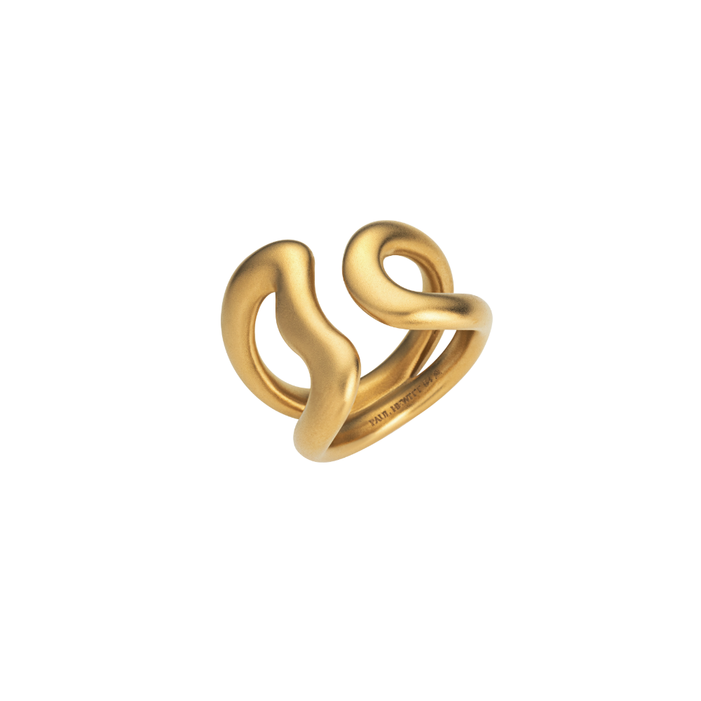 Waves Embrace Ring Gold