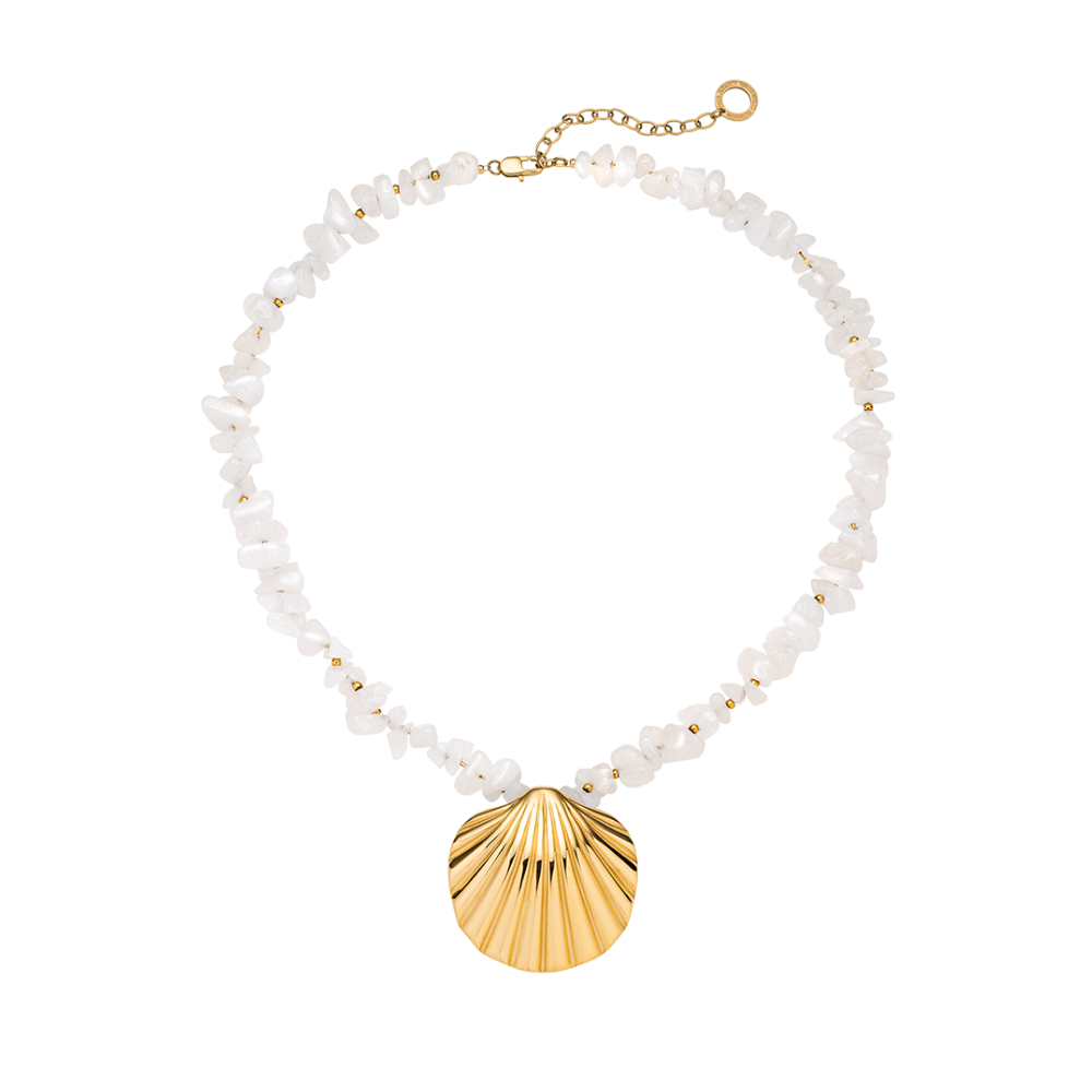Scallop Big Necklace Gold