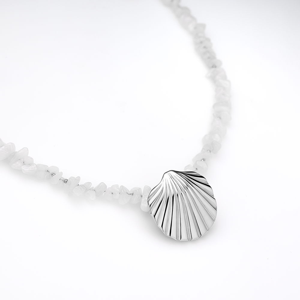 Scallop Big Necklace Silver