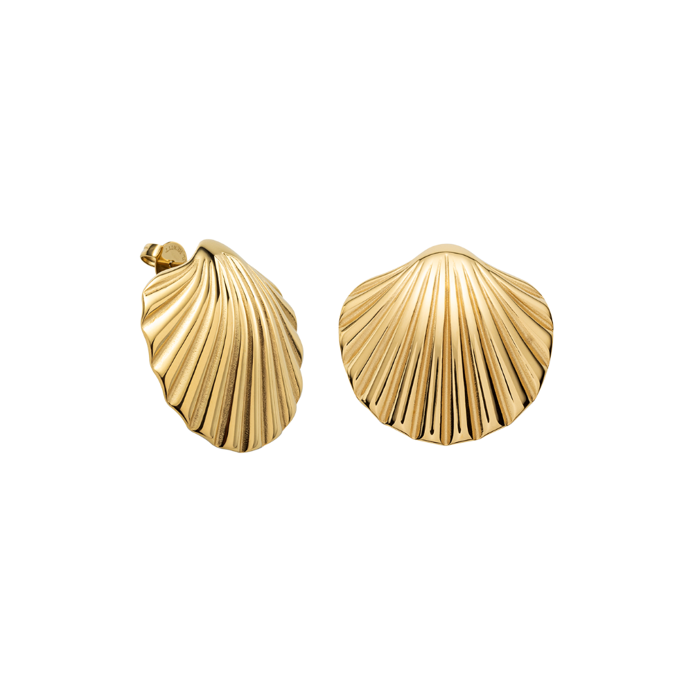 Scallop Big Earring Gold
