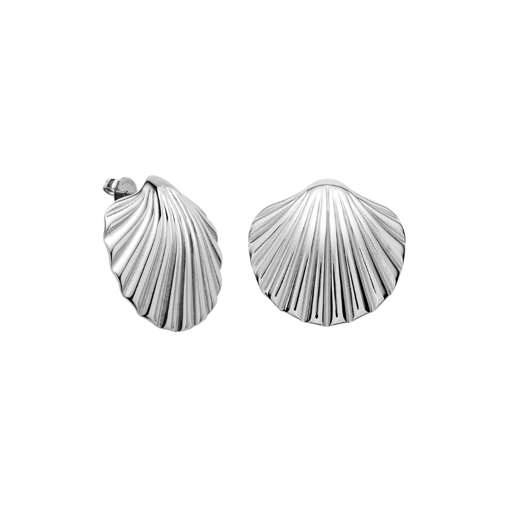 Scallop Big Ohrring Silber