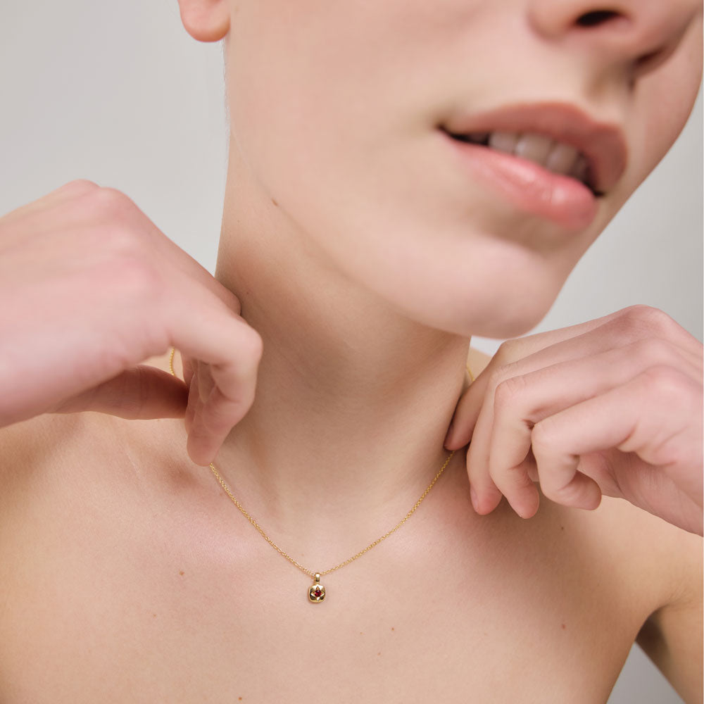 Birthstone Charm January Gold