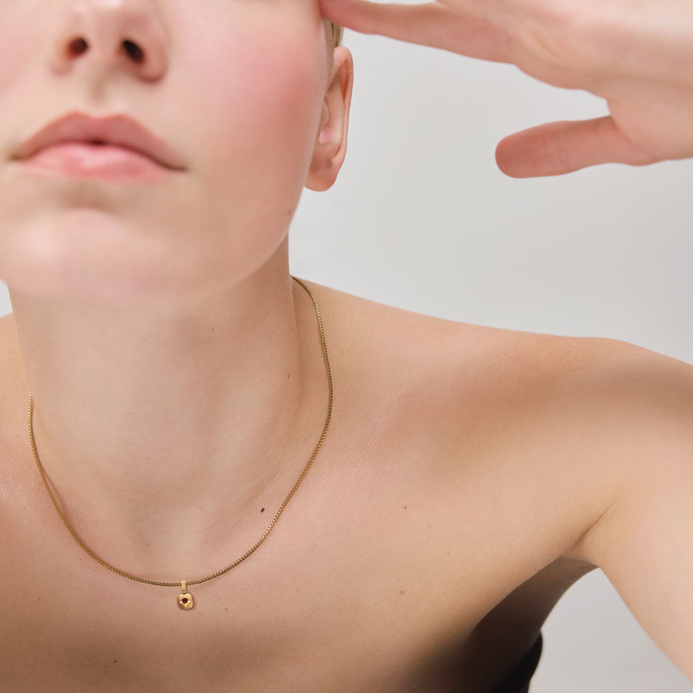 Birthstone Charm January Gold