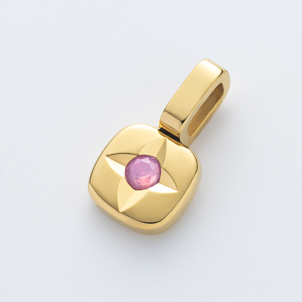 Birthstone Charm February Gold