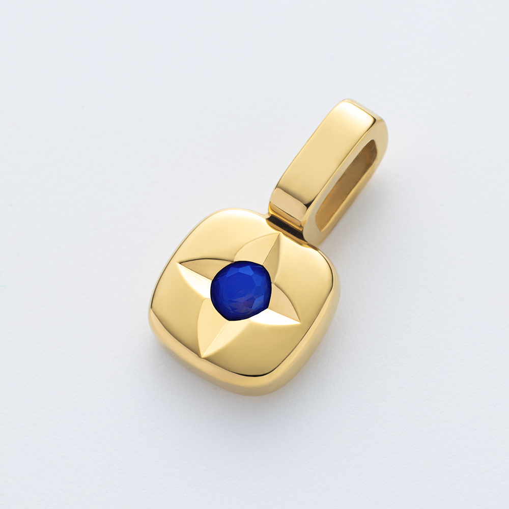 Set Birthstone Charm September und Halskette Gold