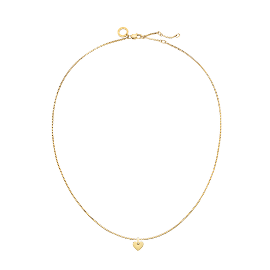 Set Engravable Heart Pendant und Halskette Gold