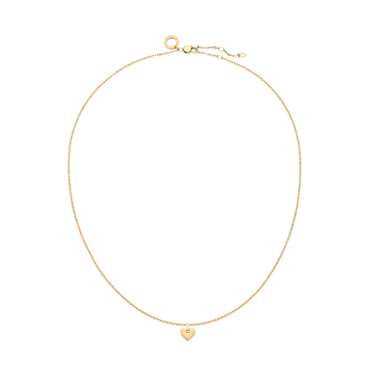 Set Engravable Heart Pendant und Halskette Gold