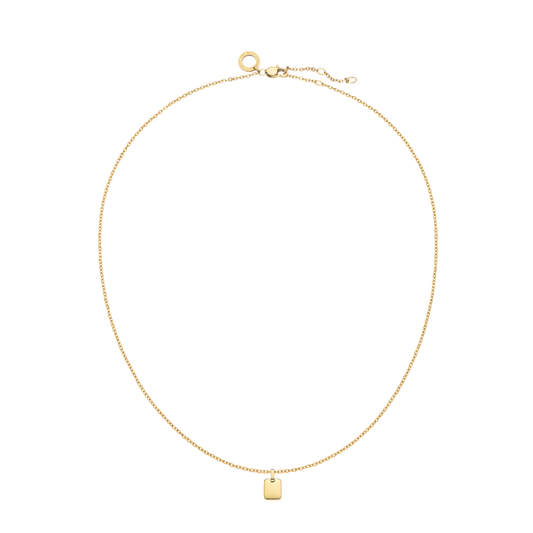 Set Engravable Plate Pendant und Halskette Gold