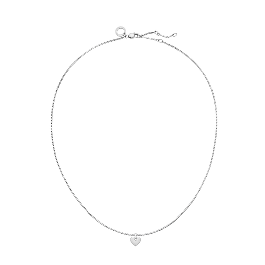 Set Engravable Heart Pendant und Halskette Silber