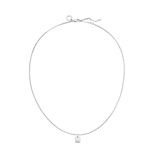 Set Engravable Plate Pendant und Halskette Silber