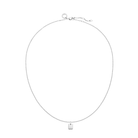 Set Engravable Plate Pendant und Halskette Silber