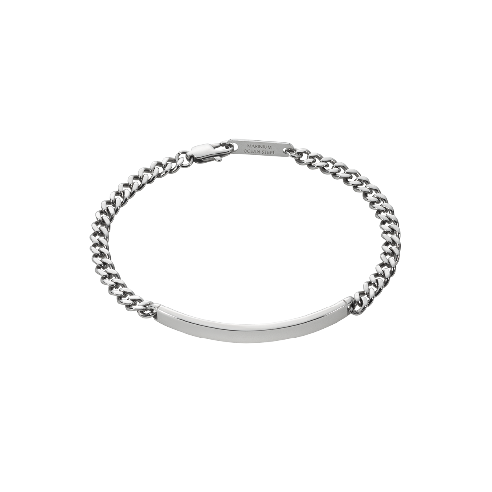 Men's ID Armkette Medium Silber