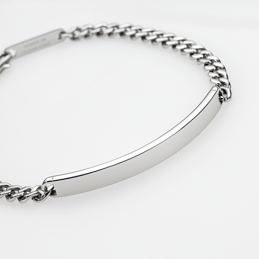 Men's ID Bracelet Medium Silver