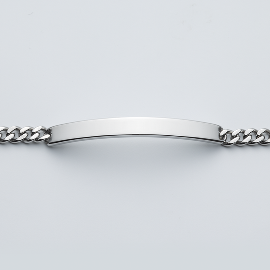 Men's ID Bracelet Medium Silver