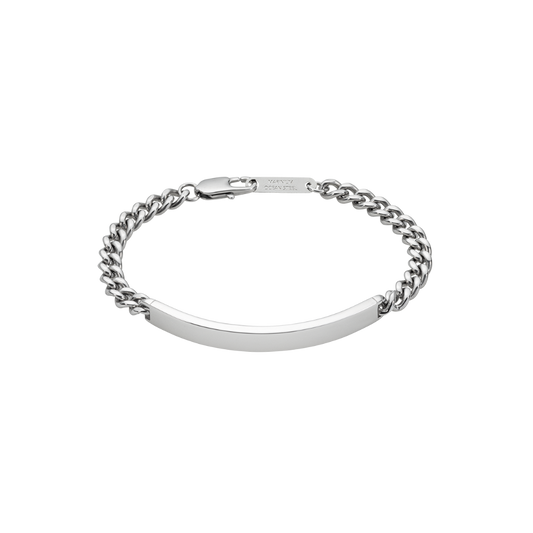 Men's ID Bracelet Bold Silver