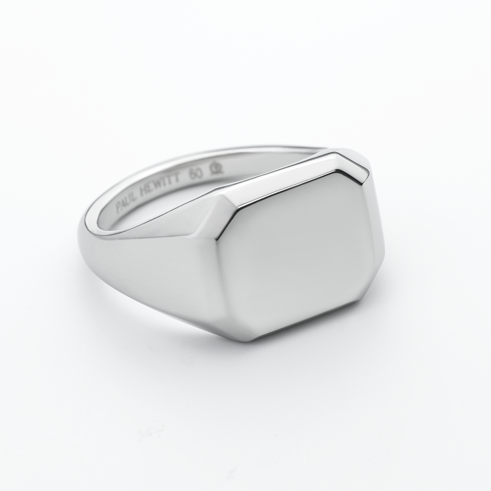 Men's Octagonal Signet Ring Silber