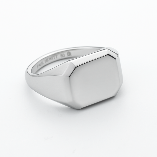Men's Octagonal Signet Ring Silber