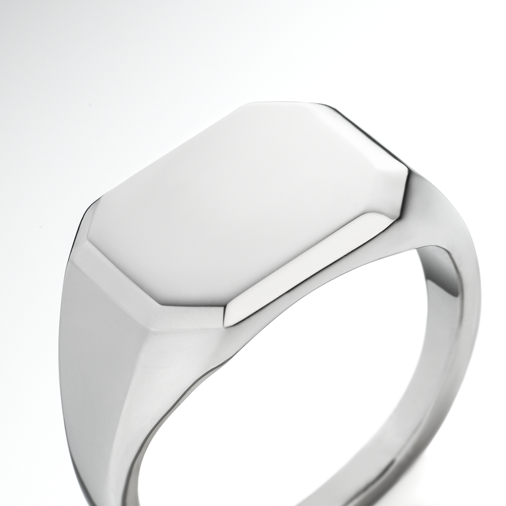 Men's Octagonal Signet Ring Silber