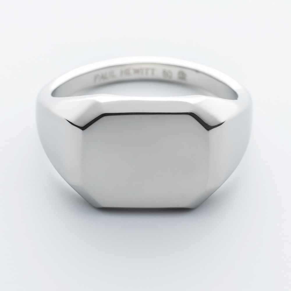 Men's Octagonal Signet Ring Silber