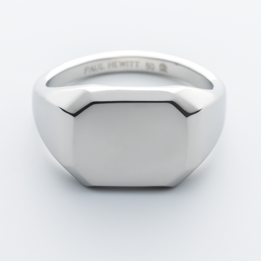 Men's Octagonal Signet Ring Silber