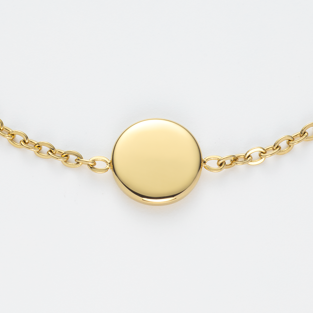 Engravable Round Armkette Gold